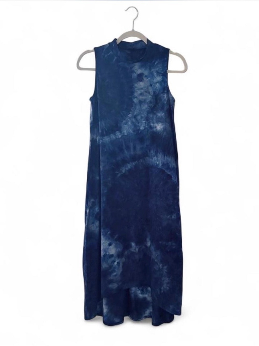 Tie-Dye Maxi Dress Size S Sleeveless Mockneck, Boho, Vacation, Coastal